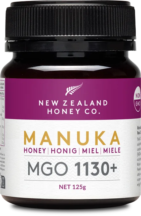 MGO 1130+ Manuka honey, 125g jar